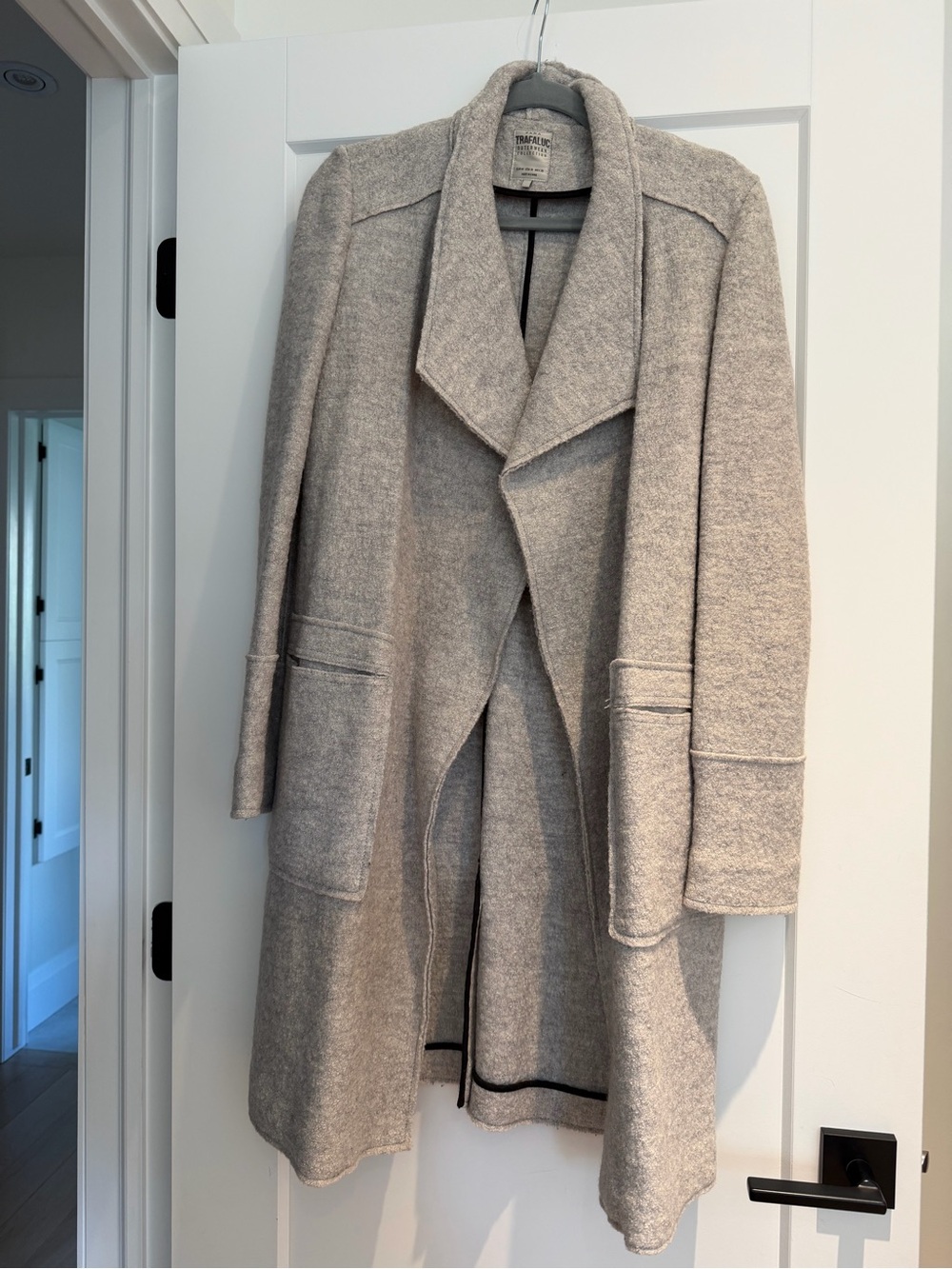 Zara Wool-Blend Open Front Coatigan - Light Grey Size US M